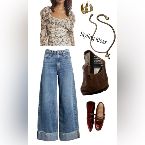 Free People Cream Puff Sleeve Floral Bodysuit - Picture 12 of 12